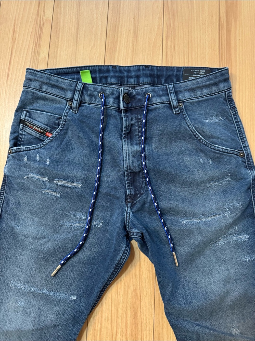 Diesel Krooley Jogg Men's Blue Washed Slim Straight Jeans.